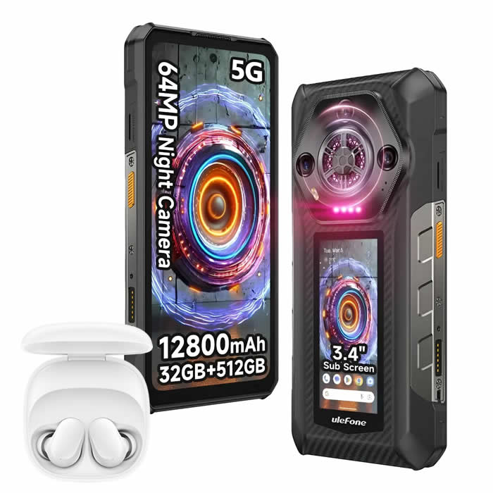 Ulefone Armor 30 Pro 5G resistente con doble pantalla y Buds